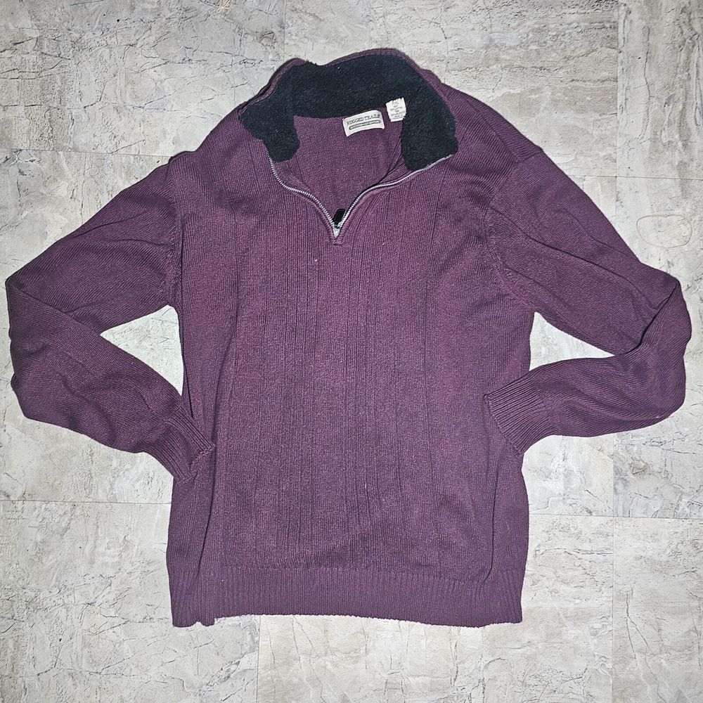 Rugged Trails Men Pullover Sweater 1/4 Zip XXL Turtleneck Red Outdoor Adventure